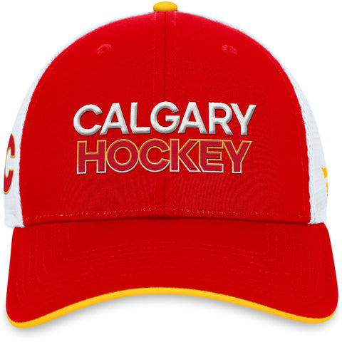 FANATICS CALGARY FLAMES AUTHENTIC PRO RINK STRUCTURED TRUCKER HAT