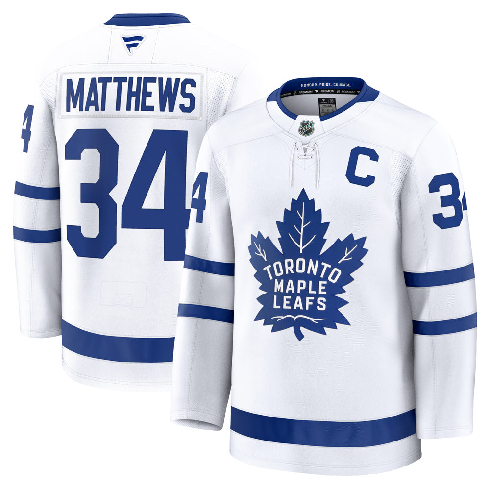 FANATICS TORONTO MAPLE LEAFS AUSTON MATTHEWS PREMIUM ADULT AWAY JERSEY