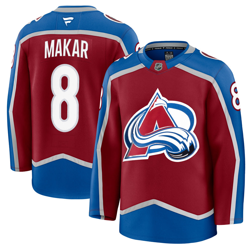 FANATICS COLORADO AVALANCHE CALE MAKAR PREMIUM ADULT HOME JERSEY