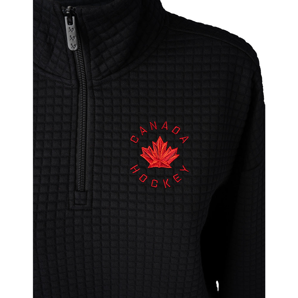 Bauer X Hockey Canada® Quilted Adult Black 1/2 Zip Sweater