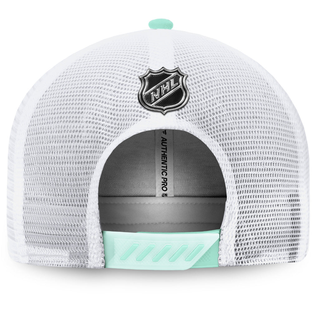 SEATTLE KRAKEN FANATICS AUTHENTIC PRO 2022 NHL DRAFT STRUCTURED TRUCKER HAT