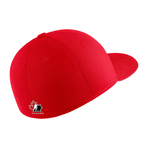 NIKE CANADA HOCKEY SWOOSH YOUTH RED FLEX HAT