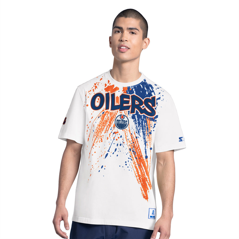 Edmonton Oilers Starter Graffiti White T Shirt