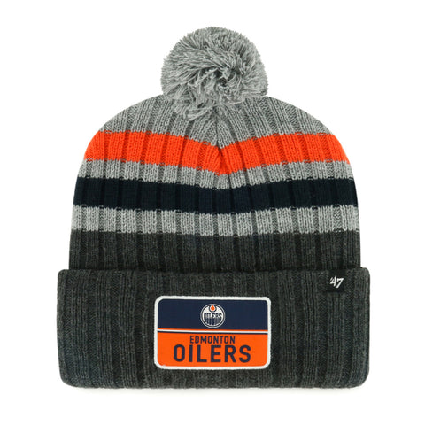 EDMONTON OILERS STACK 47 CUFFED KNIT GREY TOQUE