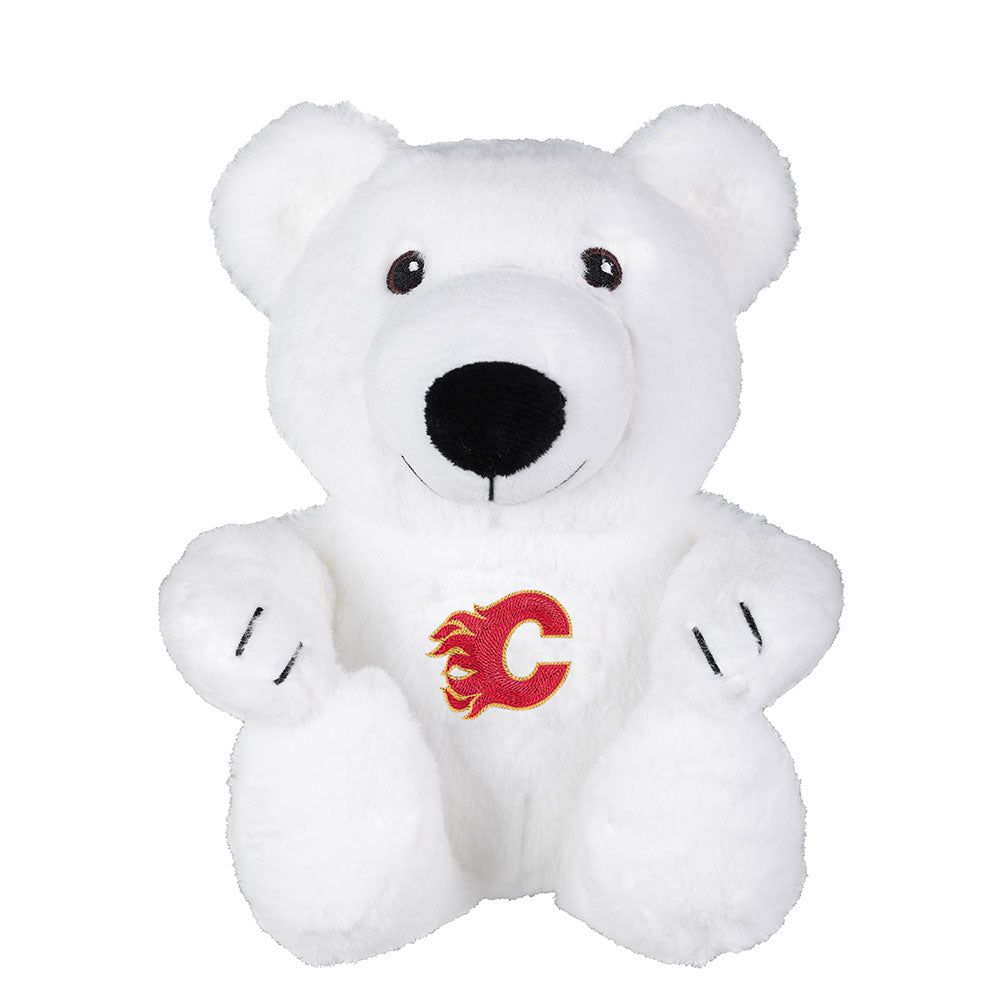 CALGARY FLAMES TEAM LOGO 10" WHITE PLUSH POLAR BEAR