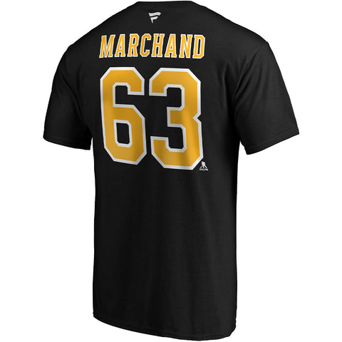 FANATICS BOSTON BRUINS BRAD MARCHAND NAME AND NUMBER T SHIRT