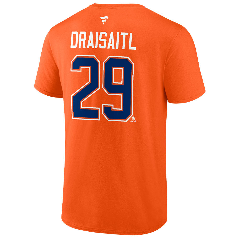 Fanatics Edmonton Oilers Leon Draisaitl Orange Name And Number T