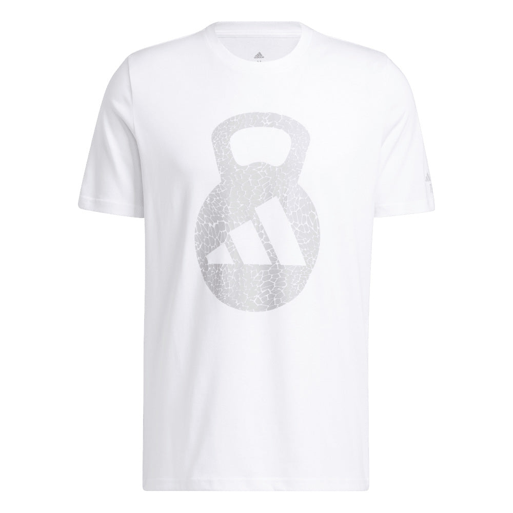 ADIDAS KETTLEBELL LOGO WHITE T SHIRT