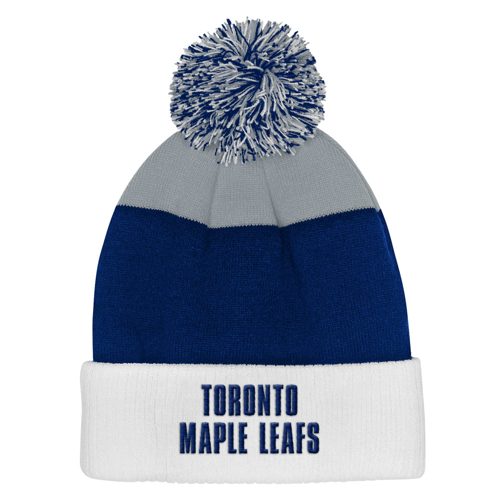 Outerstuff Toronto Maple Leafs Essentials Youth Cuffed Knit Pom Toque