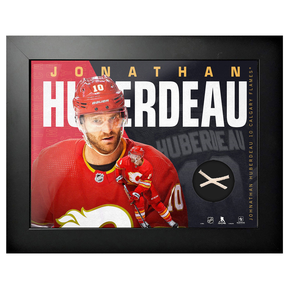 CALGARY FLAMES JONATHAN HUBERDEAU 14"X18" NET FRAMED ART