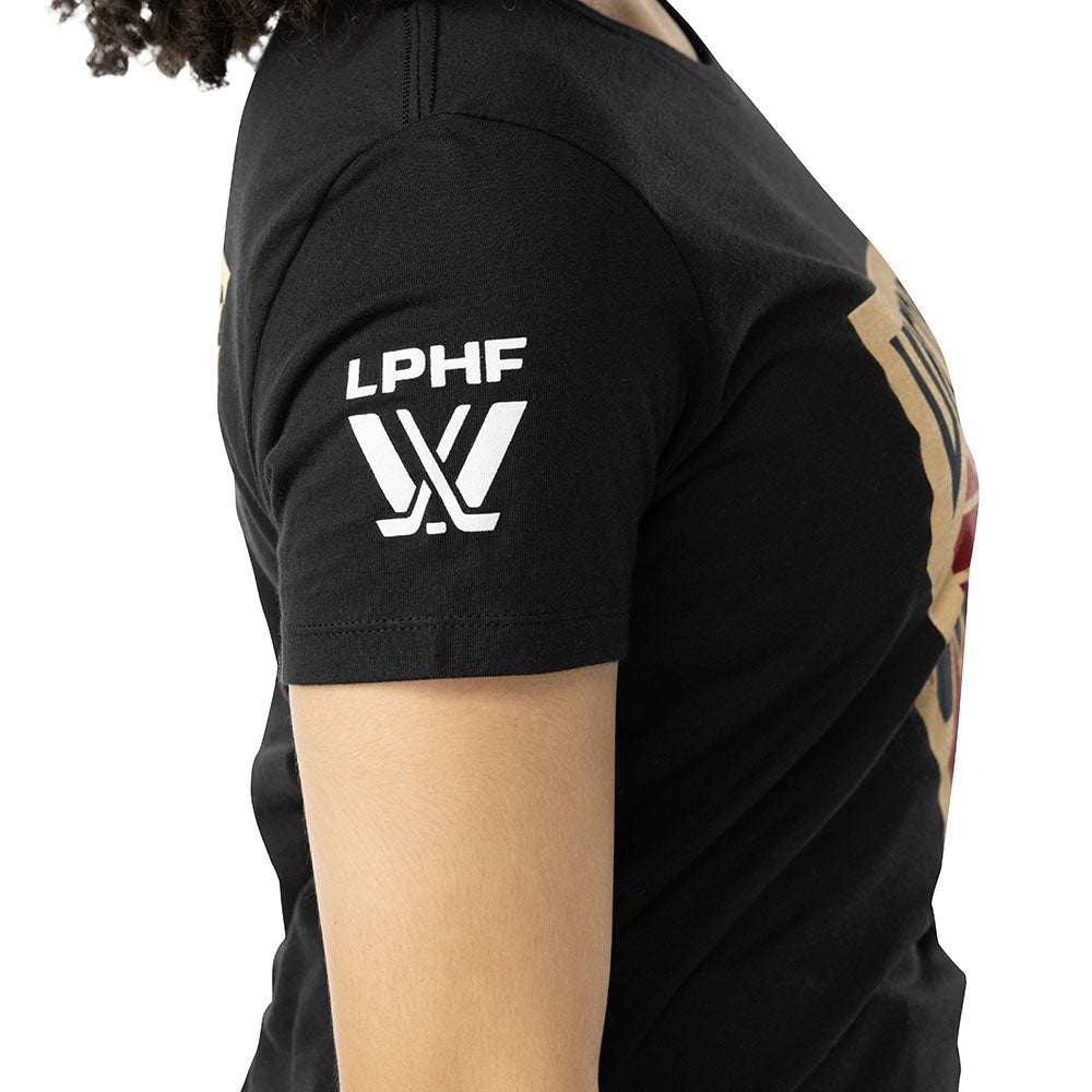 PWHL MONTREAL VICTOIRE WOMEN'S BLACK T SHIRT