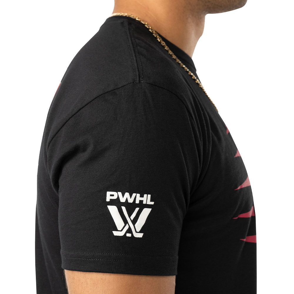 PWHL OTTAWA CHARGE ADULT BLACK T SHIRT