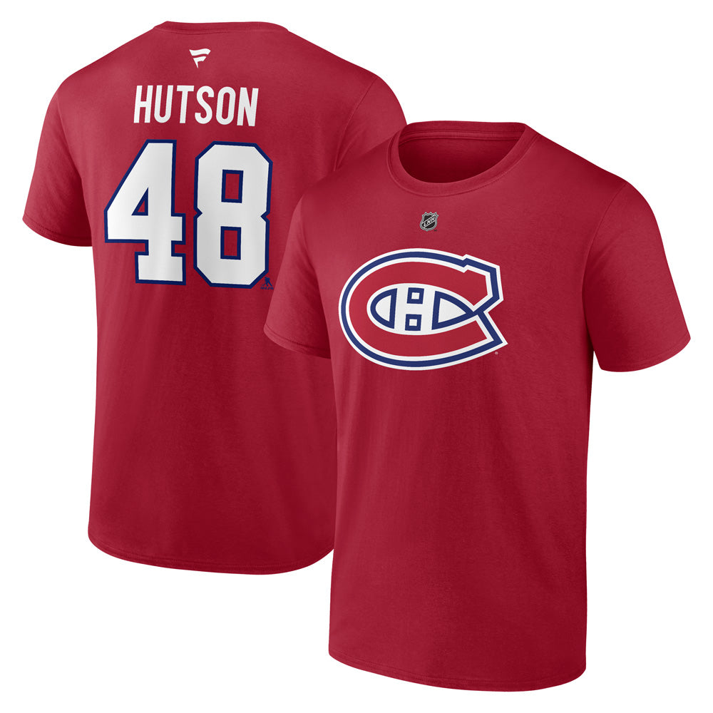 Fanatics Montreal Canadiens Lane Hutson Name And Number Men's Red T Shirt