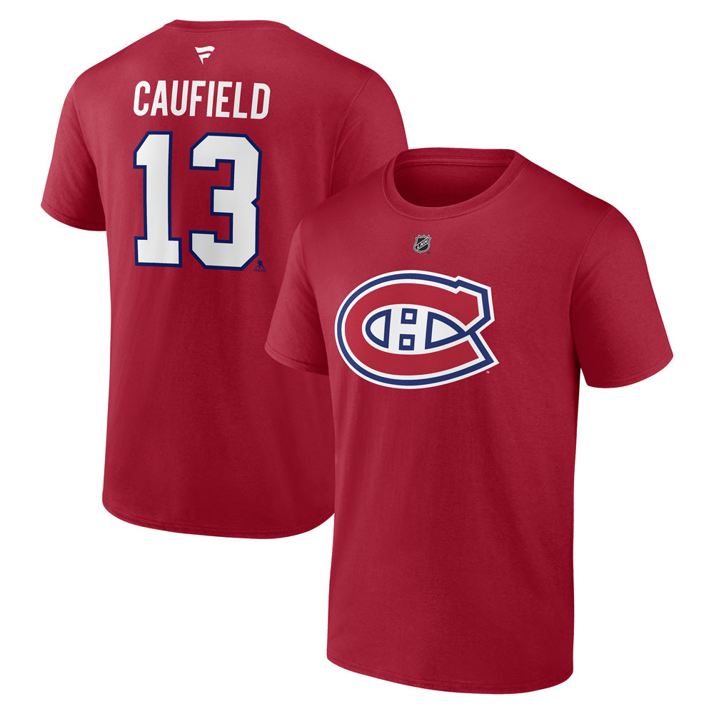 Fanatics Montreal Canadiens Cole Caufield Name And Number Men's Red T Shirt
