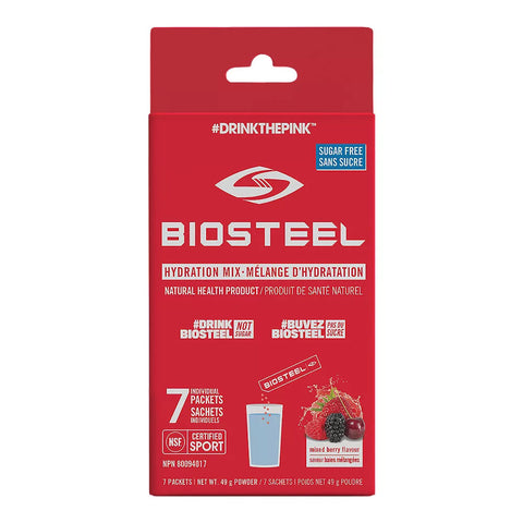BIOSTEEL HYDRATION SPORTS DRINK MIX 7 COUNT BOX - MIXED BERRY