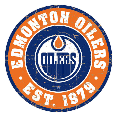 EDMONTON OILERS DISTRESSED WALL SIGN