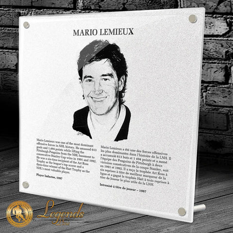MARIO LEMIEUX HOCKEY HALL OF FAME INDUCTION REPLICA PLAQUE