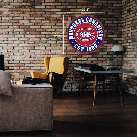 MONTREAL CANADIENS DISTRESSED WALL SIGN