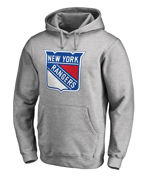 Fanatics Mid Essentials Crest Graphic Hoodie New York Rangers Men Hoodies Grey in Size:M