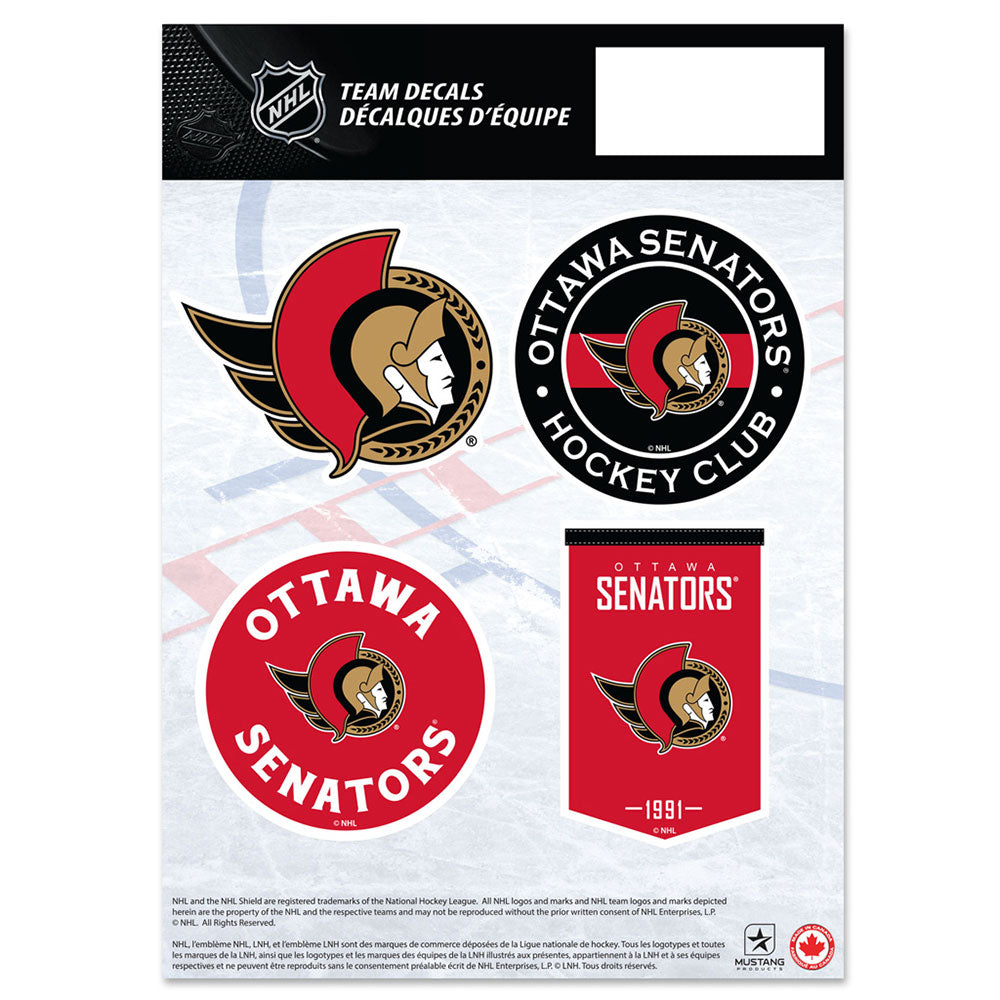 OTTAWA SENATORS 5" X 7" MINI DECAL SET