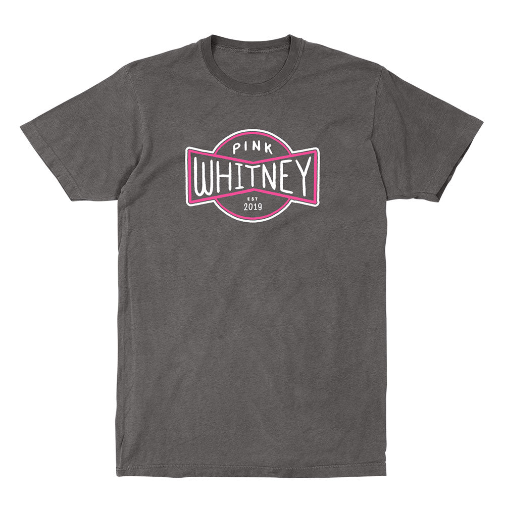 PINK WHITNEY BADGE LOGO T SHIRT - BLACK