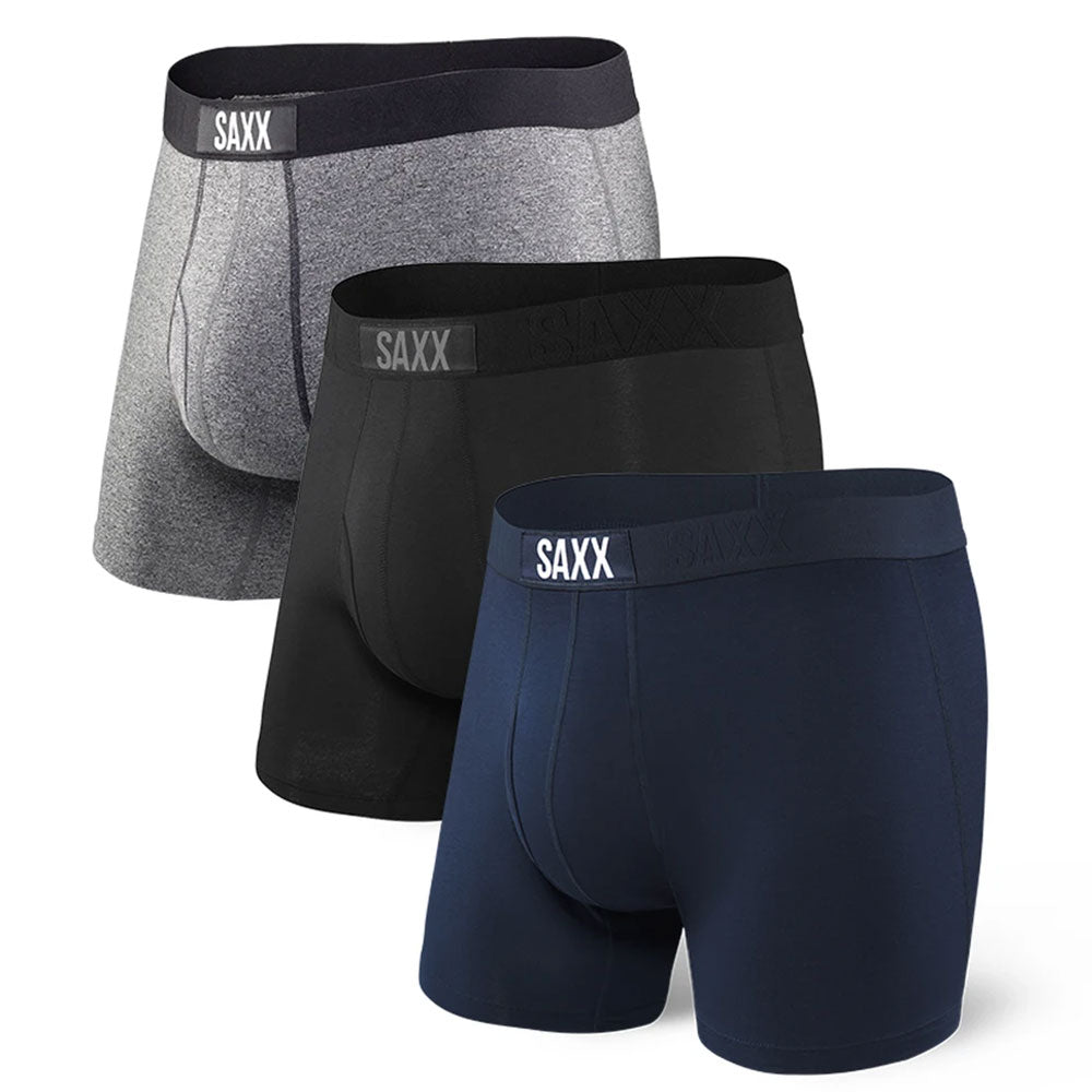 Saxx Adult Ultra Boxers - 3 Pack - Black/Grey/Navy