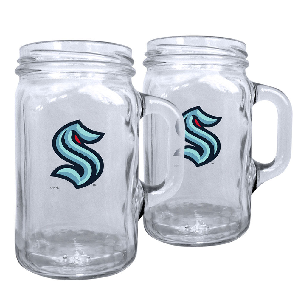 SEATTLE KRAKEN 16OZ MASON MUGS - 2 PACK