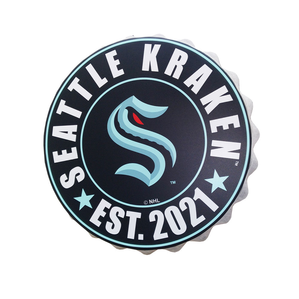 SEATTLE KRAKEN BOTTLE CAP WALL LOGO