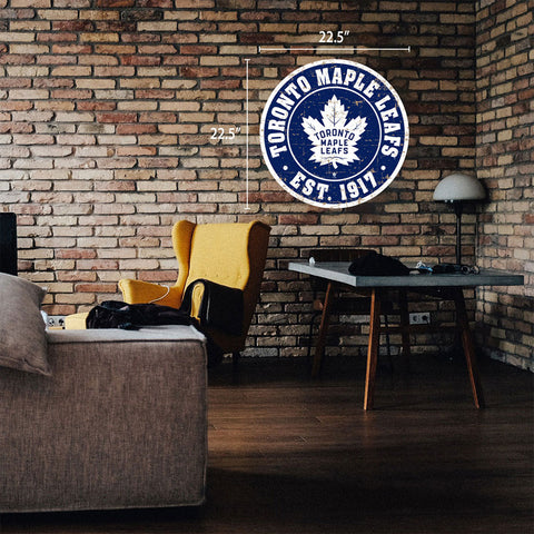 TORONTO MAPLE LEAFS DISTRESSED WALL SIGN