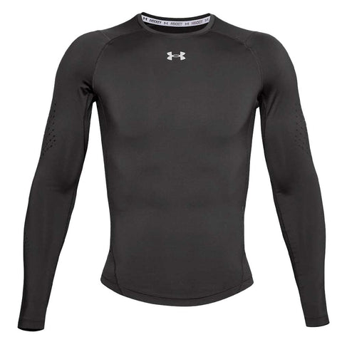 UNDER ARMOUR SENIOR HOCKEY LONG SLEEVE FITTED GRIPPY TOP - GREY