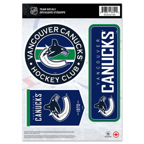 VANCOUVER CANUCKS 8" X 11" DECAL SET