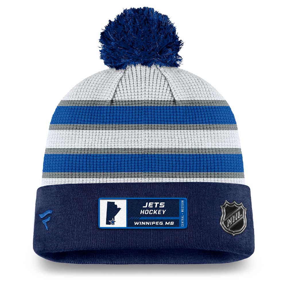 WINNIPEG JETS FANATICS MEN'S AUTHENTIC PRO DRAFT CUFFED KNIT POM TOQUE