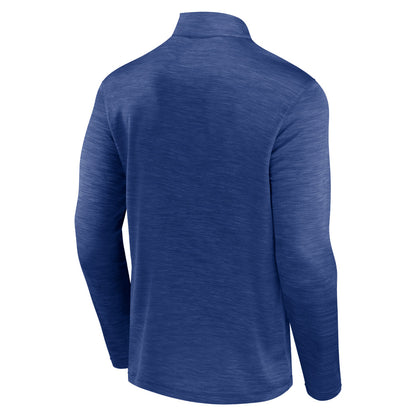 Edmonton Oilers Hard Check Quarter Zip Mock Neck Blue Cobalt
