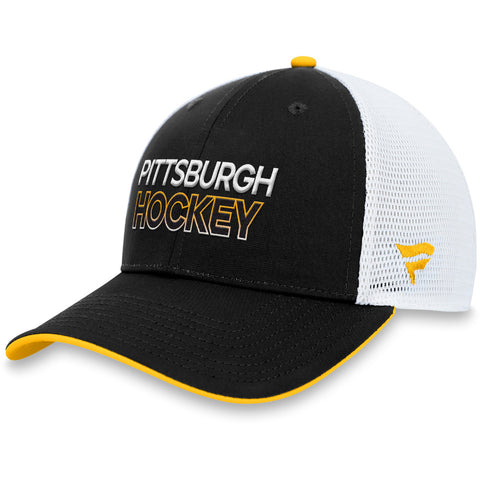 FANATICS PITTSBURGH PENGUINS AUTHENTIC PRO RINK STRUCTURED TRUCKER HAT