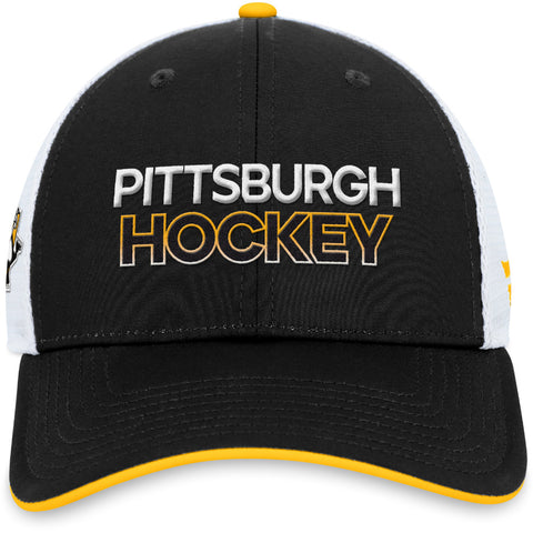 FANATICS PITTSBURGH PENGUINS AUTHENTIC PRO RINK STRUCTURED TRUCKER HAT
