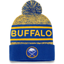 FANATICS BUFFALO SABRES ADULT AUTHENTIC PRO HEATHERED CUFFED POM TOQUE