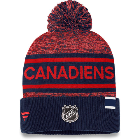 FANATICS MONTREAL CANADIENS ADULT AUTHENTIC PRO HEATHERED CUFFED POM TOQUE