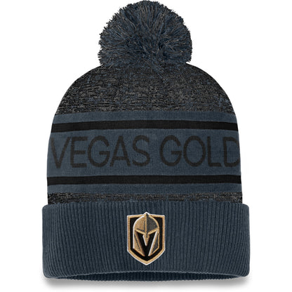 FANATICS VEGAS GOLDEN KNIGHTS ADULT AUTHENTIC PRO HEATHERED CUFFED POM TOQUE