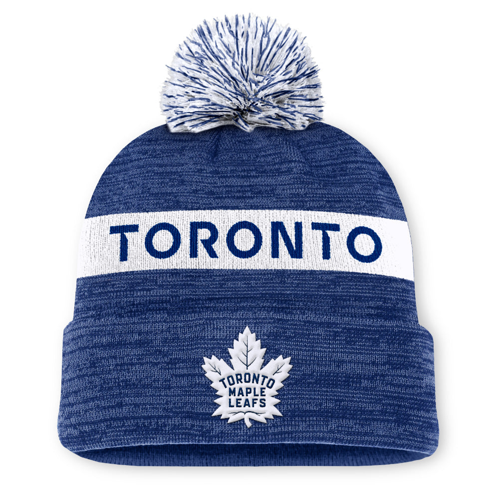 FANATICS TORONTO MAPLE LEAFS RINK 11 ACRYLIC CUFFED POM BEANIE