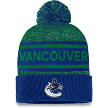 FANATICS VANCOUVER CANUCKS AUTHENTIC PRO HEATHERED CUFFED POM TOQUE
