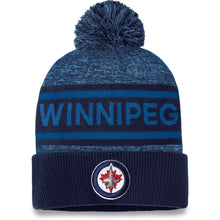 FANATICS WINNIPEG JETS ADULT AUTHENTIC PRO HEATHERED CUFFED POM TOQUE