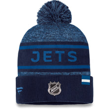 FANATICS WINNIPEG JETS ADULT AUTHENTIC PRO HEATHERED CUFFED POM TOQUE