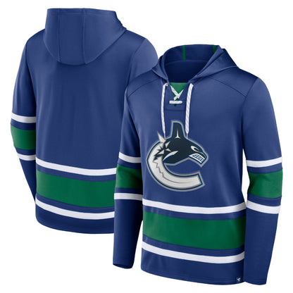 Vancouver Canucks Puck Deep Long Sleeve Pullover Hoodie Blue