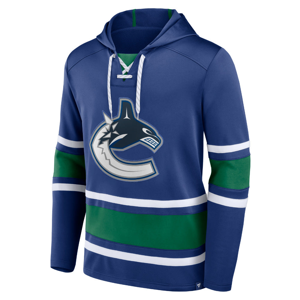Vancouver Canucks Puck Deep Long Sleeve Pullover Hoodie Blue