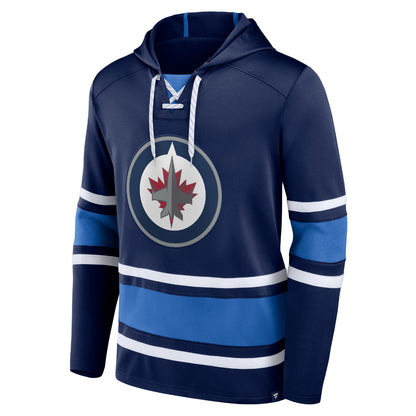 Winnipeg Jets Puck Deep Long Sleeve Pullover Hoodie Navy