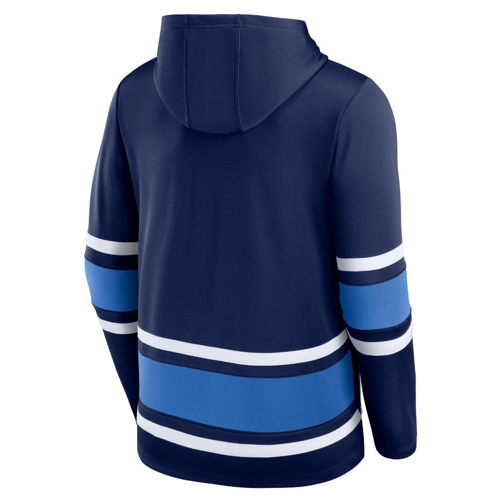 Winnipeg Jets Puck Deep Long Sleeve Pullover Hoodie Navy