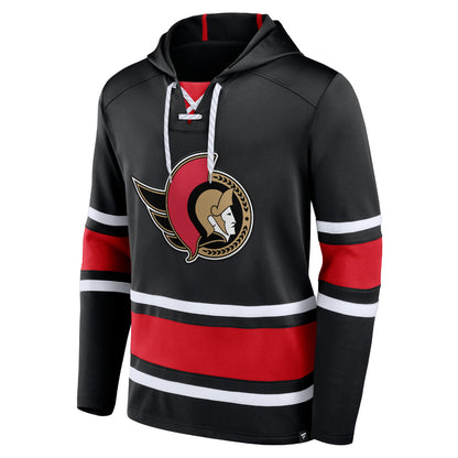 Ottawa Senators Puck Deep Long Sleeve Pullover Hood Black