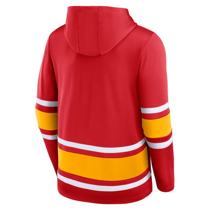 Calgary Flames Puck Deep Long Sleeve Pullover Hoodie Red