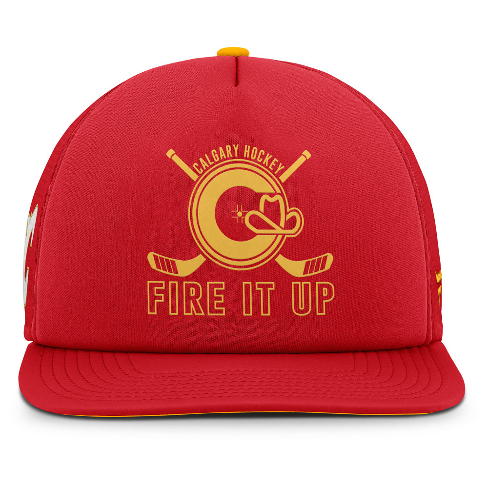 Calgary Flames Flat Brim Snacpback Hat