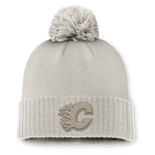 Calgary Flames Acrylic Cuffed Beanie With Pompom